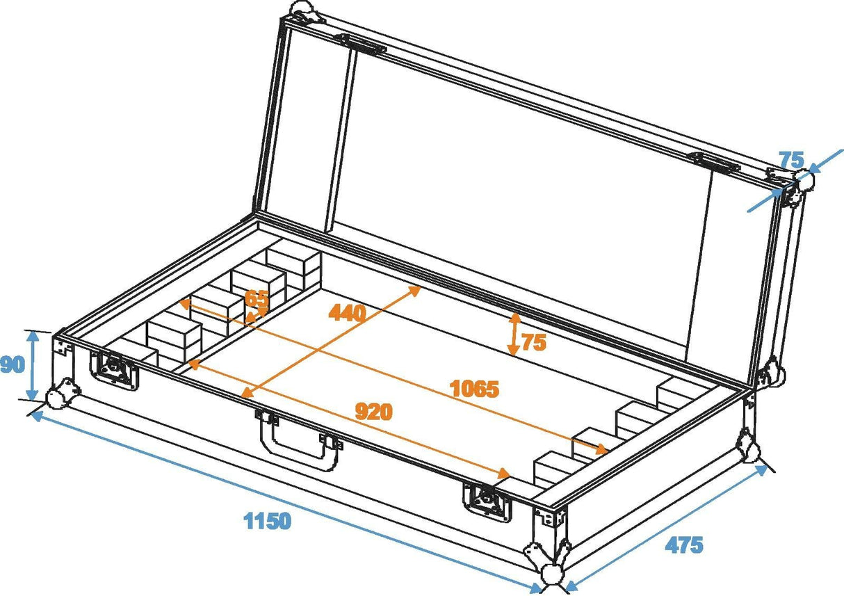 Roadinger - Flightcase con 4 LED Bar-252 RGB, Multicolor, Talla única