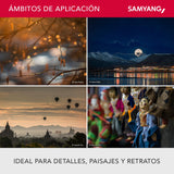 Samyang F1112203101 - Objetivo fotográfico DSLR para Nikon F Ae (Distancia Focal Fija 135mm, Apertura f/2-22 ED UMC, diámetro Filtro: 77mm), Negro