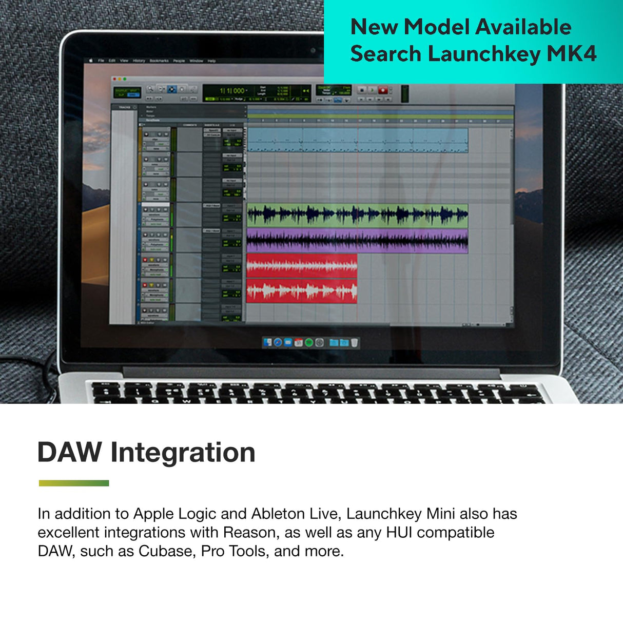 Novation Launchkey Mini [MK3] — Controlador de teclado MIDI de 25 teclas portátil con USB e integración de DAW. Modo de acordes fijos y arpegiador — para producción musical