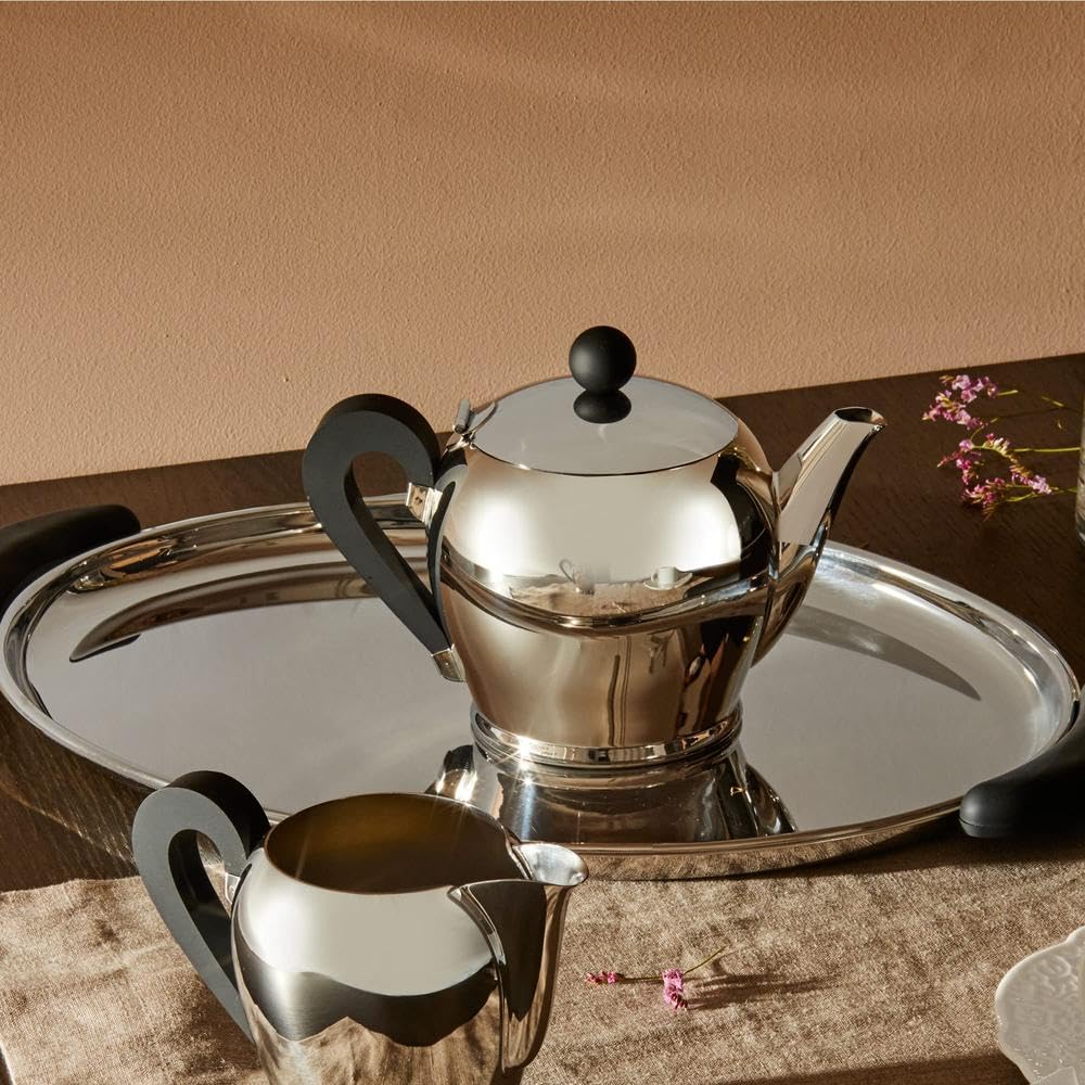 Alessi Tetera Bombe, Acero Inoxidable, Plateado
