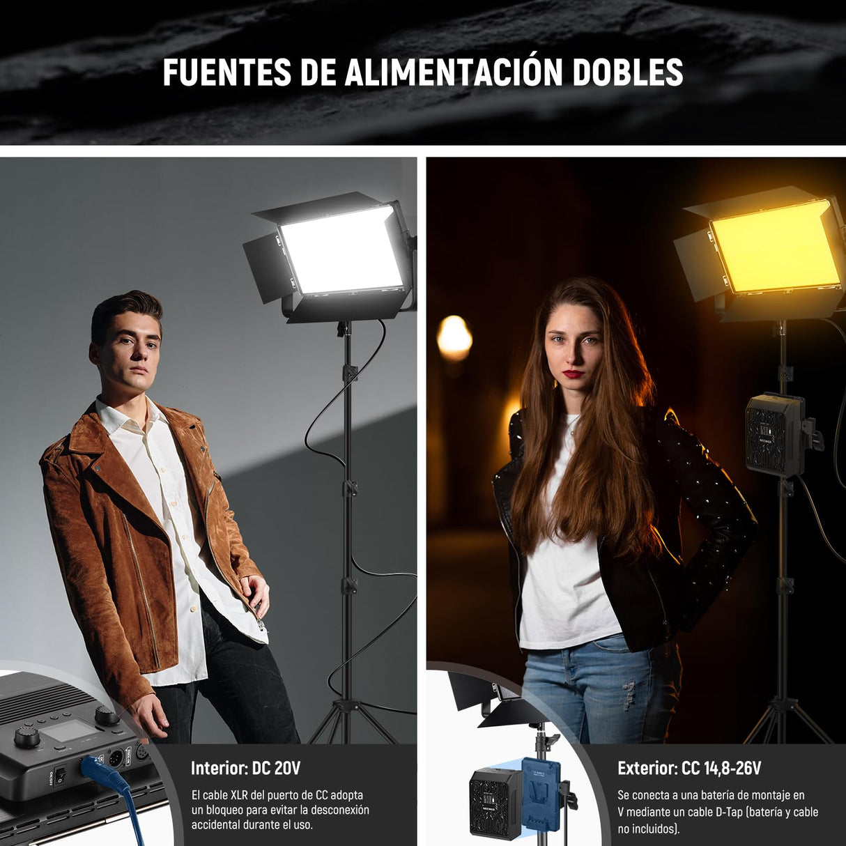 NEEWER 105W RGB LED Panel Luz Video Kit con Puertas Granero, 1200 LED 31500Lux@0,5m 2500K-10000K CRI96+/TLCI97+ Regulable, App/2,4G/Panel/Control DMX, Iluminación Grabación Fotografía Estudio, AP100C