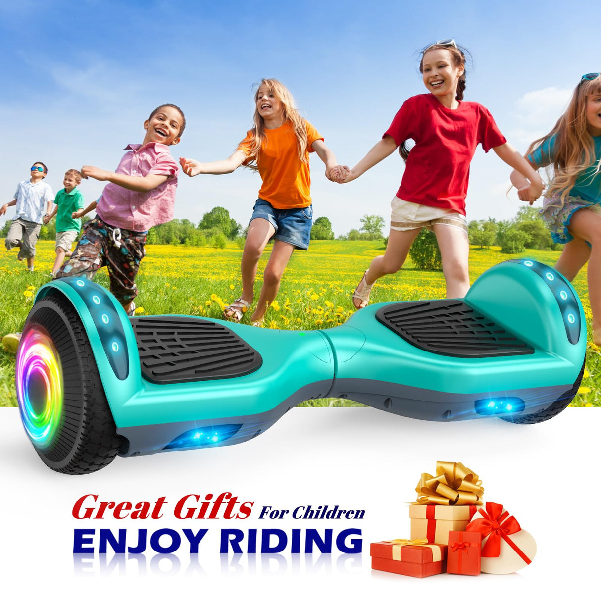 SISIGAD Offroad Hoverboard Kinder Adults mit 6,5" Reifen Leistungsstarke Große - Batería Hoverboard Bluetooth-Lautsprechern LED-Licht