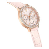 Swarovski Reloj Matrix Tennis Chrono, Fabricado en Suiza, Correa de Piel, Rosa, Acabado Tono Oro Rosa