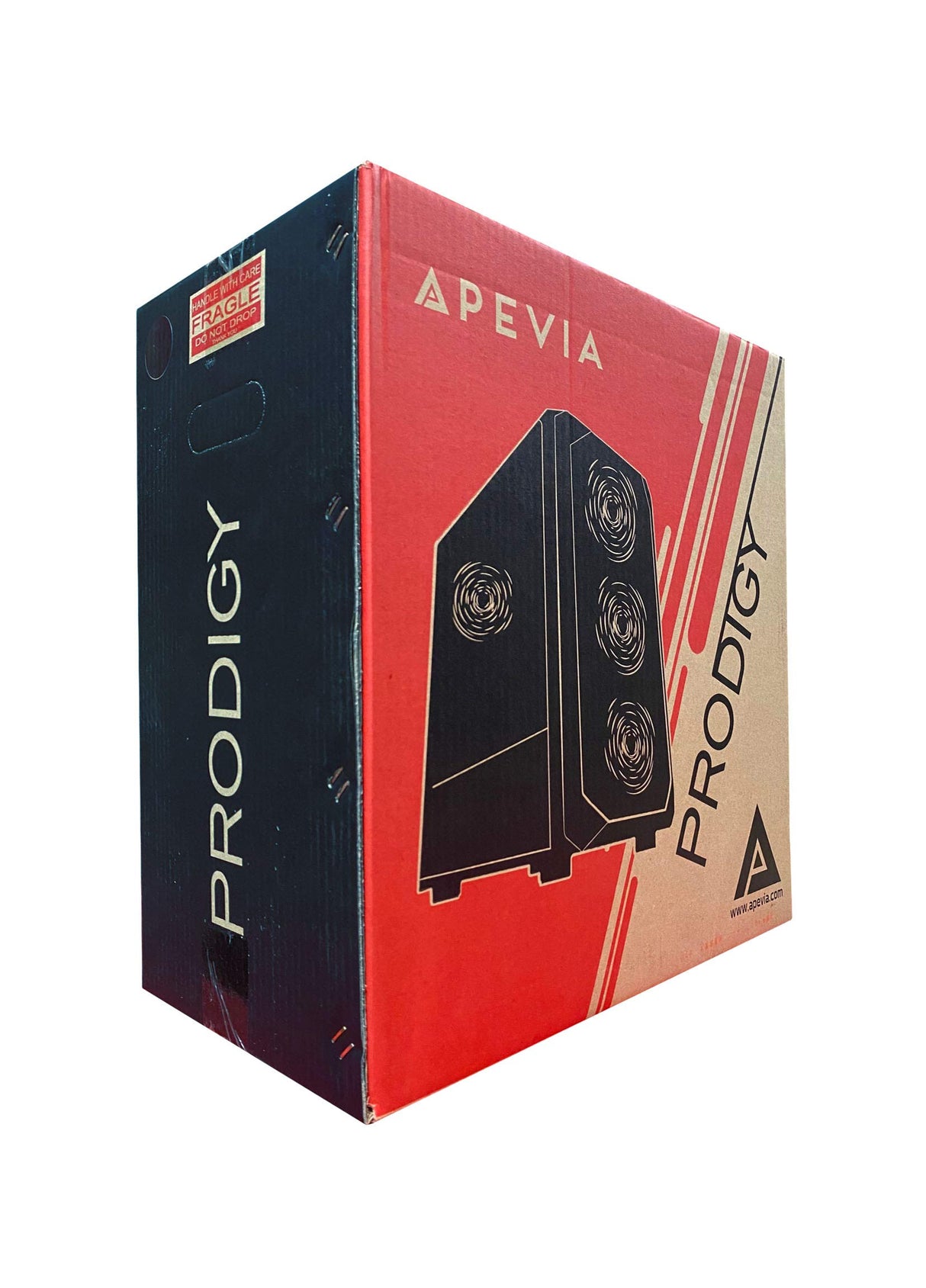 Apevia Prodigy-BK Micro-ATX - Carcasa para Juegos con 1 Panel de Vidrio Templado, Puertos USB 3.0/USB 2.0/Audio, 3 Ventiladores RGB, Marco Negro