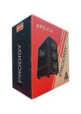 Apevia Prodigy-BK Micro-ATX - Carcasa para Juegos con 1 Panel de Vidrio Templado, Puertos USB 3.0/USB 2.0/Audio, 3 Ventiladores RGB, Marco Negro
