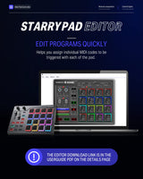 Donner Teclado controlador de almohadilla MIDI USB tipo C, máquina de almohadilla de tambor profesional Beat Maker con 16 almohadillas, salida MIDI, 2 atenuadores asignables y pomos