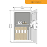 Yale YFM/695/FG2 - Caja Fuerte Gama Ignífuga XXL, 695x500x500 mm