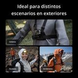 DJI Pack de Exteriores Osmo Action 3-4K/120 fps Cámara de acción con Soportes de Correa de Pecho y de Mochila para Senderismo y Ciclismo, Campo de visión superamplio, HorizonSteady