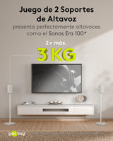 goobay Soporte para Altavoces Sonos Era 100, Capacidad de Carga de 3 K, gestión de Cables, 71,5 cm de Altura, Blanco, 71983