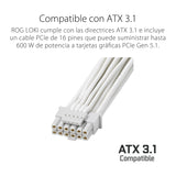 Asus ROG Loki SFX-L 850W Platinum White Edition Fuente de Alimentación Modular (80+ Platinum, Ventilador ARGB PWM de 120 mm, Aura Sync, Compatible con ATX 3.1, PCIe 5.1, 10 Años de Protección)