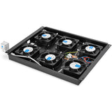 DIGITUS Unidad de ventilador de techo para bastidor de servidor de la serie Unique, 6x ventilador, termostato, negro (RAL 9005)