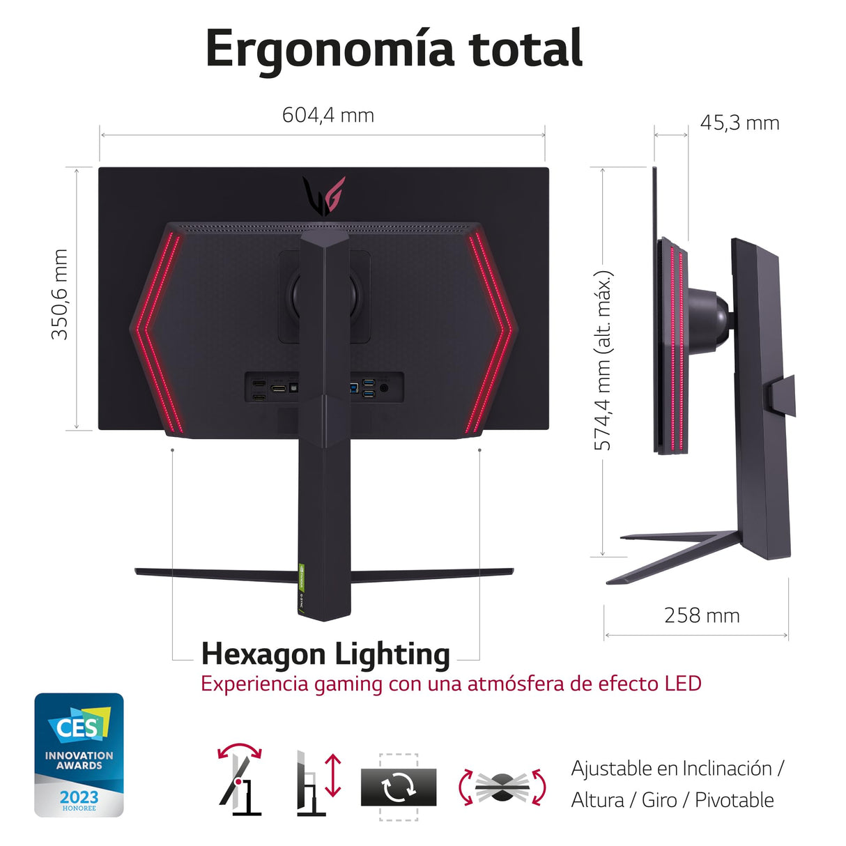 LG 27GR95QE-B - Monitor Ultragear Gaming 27 Pulgadas, OLED: 2560x1400, 16:9, 200cd/m², 1.5M:1, 0.03ms, 240Hz, DCI-P3 superior al 90%, HDR10, HDMI 2.1x2, DPx1, USB-Ax3, AMD FreeSync Premium, Negro