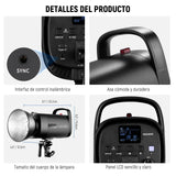 NEEWER S102-400W Pro Flash Iluminación Kit(Paquete de 2) con 2 2,4G Disparadores, 2 Soportes Luz, 2 Softbox, Reflector 5 en 1, Bolsa, 400W GN62 5600K 30W Lámpara Modelar LED Montaje Bowens Ventilador