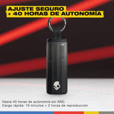 Skullcandy Auriculares inalámbricos Method 360 ANC Sonido Bose, audífonos Bluetooth, cancelación de Ruido, 40 Horas de autonomía, Resistentes al Sudor y Agua, micrófono para iPhone y Android - Negro