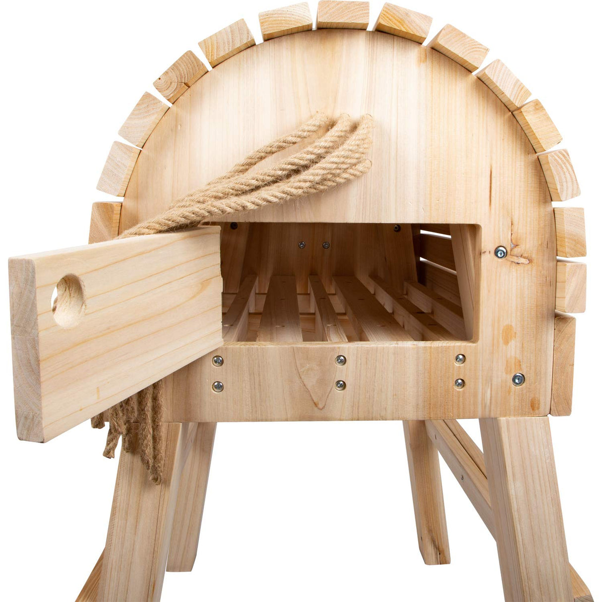 Small Foot Madera, para niños a Partir de 3 años, Caballo con Ayuda para Montar y Cabestro Apto para Uso al Aire Libre Juguetes, Color Beige, S (11664)