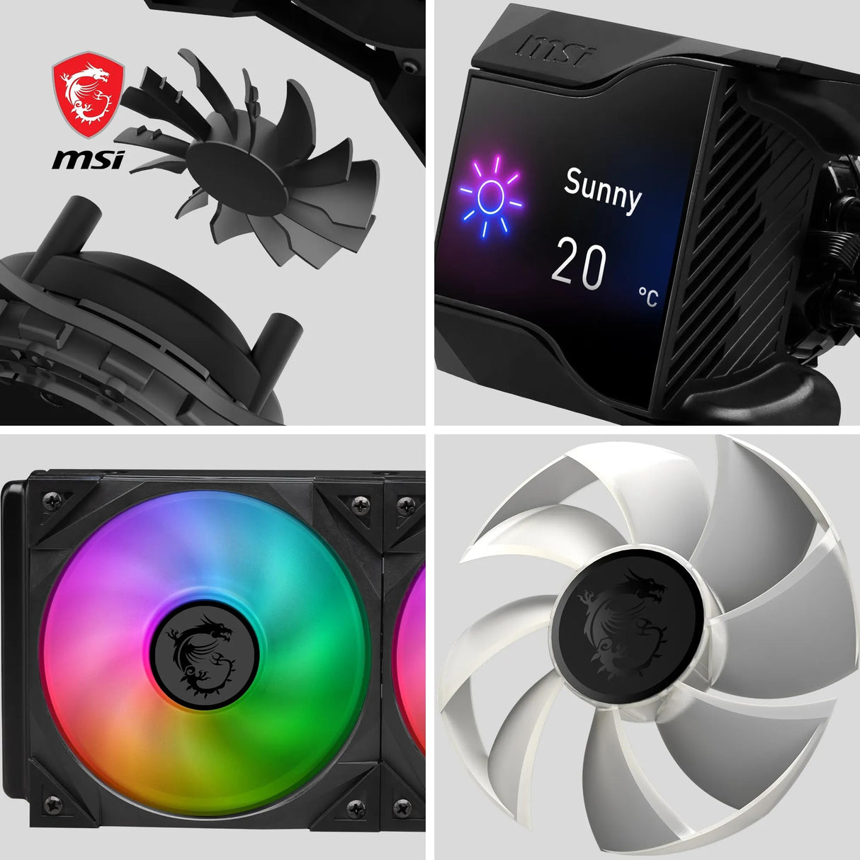 MSI CPU MPG CORELIQUID D240 con refrigeración líquida de 60 mm, 2 ventiladores ARGB de 120 mm, tubos antievaporación y refrigeración GI, compatible con enchufes AMD e Intel