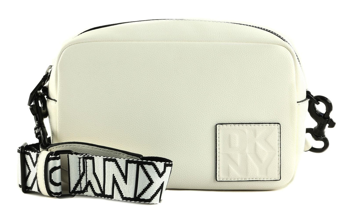 DKNY Kenza Camera Bag, Estuche para la Camara De Las Mujeres, Optic White/Black, 8.6" W x 5.7" H X 3.1" D