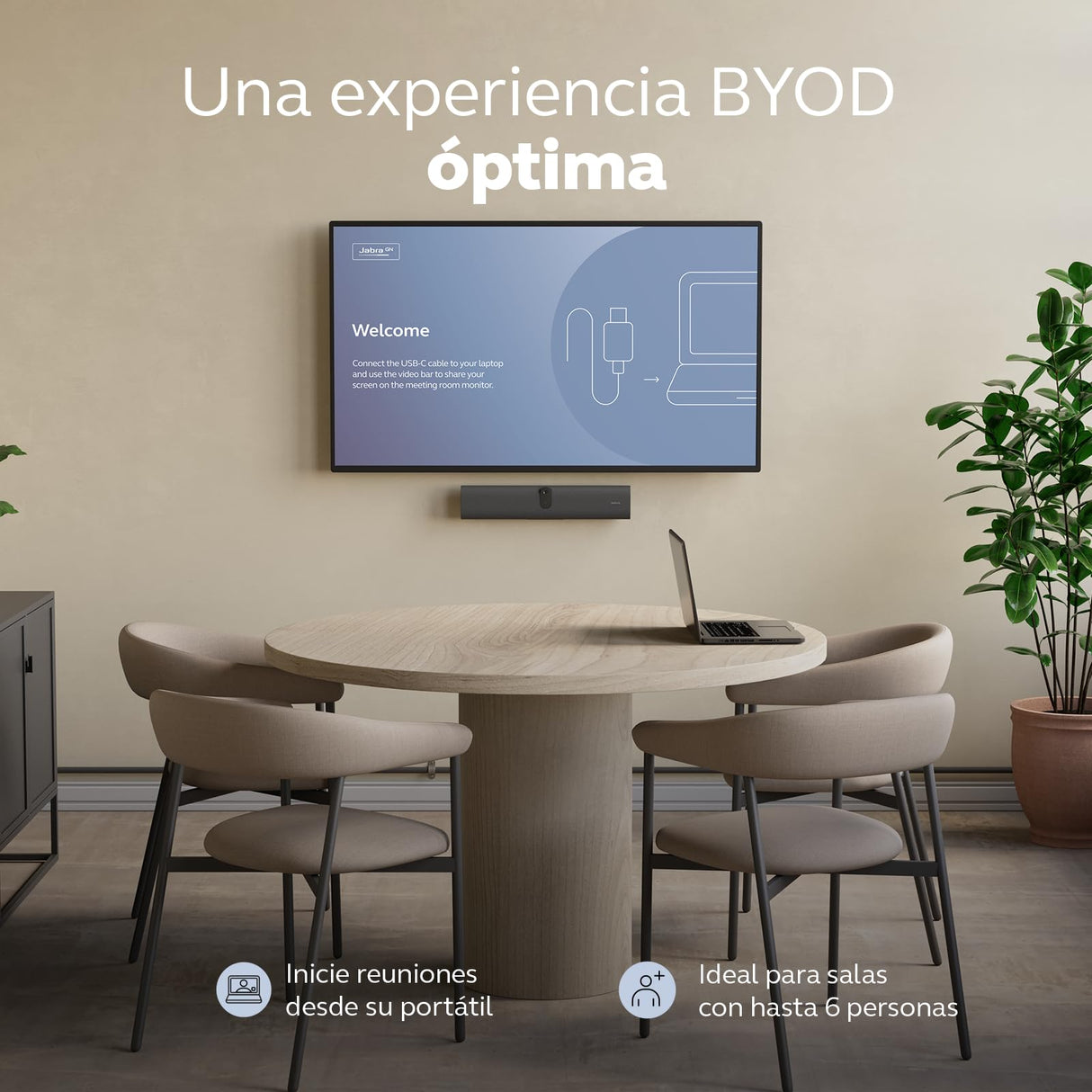 Jabra PanaCast U30 Barra de Vídeo USB Todo en Uno para Salas de Reuniones