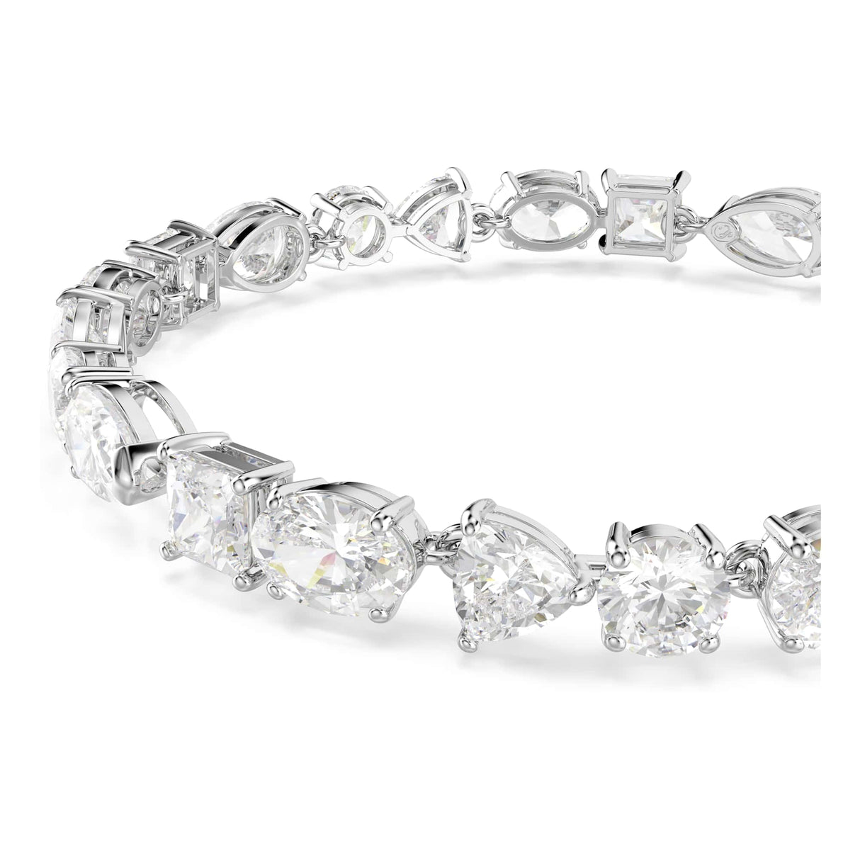 Swarovski Pulsera Mesmera, Tallas mixtas, Blanca, Baño de rodio