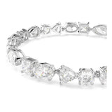 Swarovski Pulsera Mesmera, Tallas mixtas, Blanca, Baño de rodio