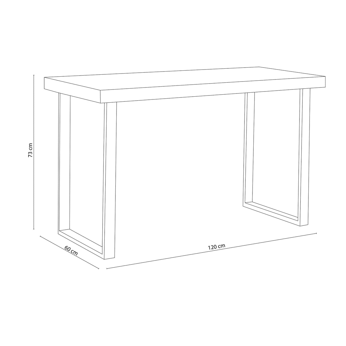 Adec Group Natural, Mesa de Estudio, Escritorio o Despacho, Mesa de Oficina, Color Roble Boreal y Negro, Medidas: 120 cm (Largo) x 60 cm (Ancho) x 73 cm (Alto)