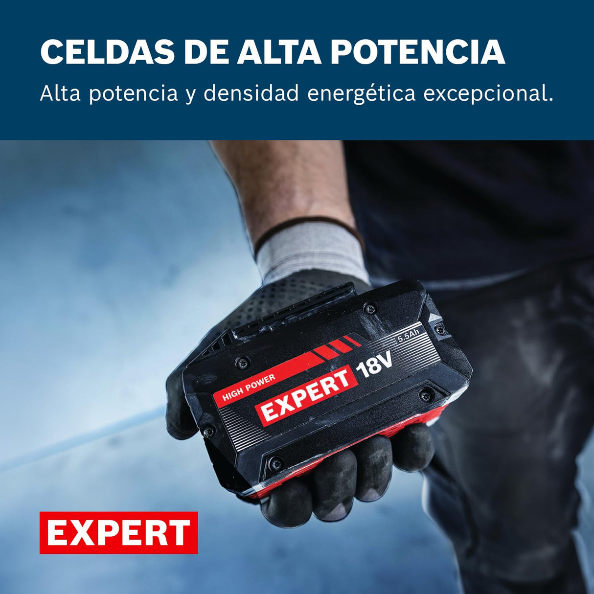 Kit de batería de alta potencia Bosch EXPERT 18V System: 4x EXBA 18V-55, L-BOXX 136