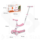 Mondo Toys - On&Go - Scribble Patinete para niños 5 en 1 - Patinete con Asiento, Pedales de Goma Suave y Grande Scooter de 3 Ruedas para niños - Edad de 1 a 5 años | MAX 50 kg - Color Rosa - 28575