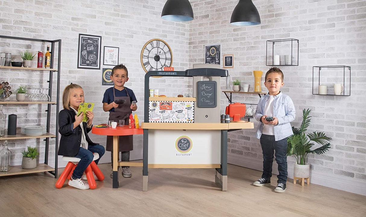 Smoby - Restaurante Chef Corner Extra Grande con Altura Ajustable, para Niños a Partir de 3 Años, 76 x 23.5 x 82 cm