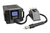 QUICK TR1300A - Estación de soldadura de aire caliente industrial (1300 W, rango de temperatura de 100 – 500 °C, SMD, función de calibración, modo de espera/pantalla LCD)