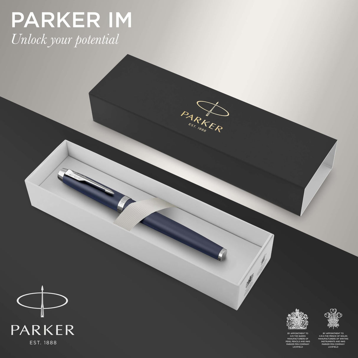PARKER IM, pluma estilográfica azul mate, con plumín fino y recambio de tinta azul (1931647)