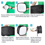 NEEWER Paquete de 2 Softbox de Panel de Luz LED para Luz de Video 660 480, Difusor de Luz Plegable Exterior 16.3"x6.5" Interior 9.8"x8.7" para Grabación de Video en Estudio Fotográfico
