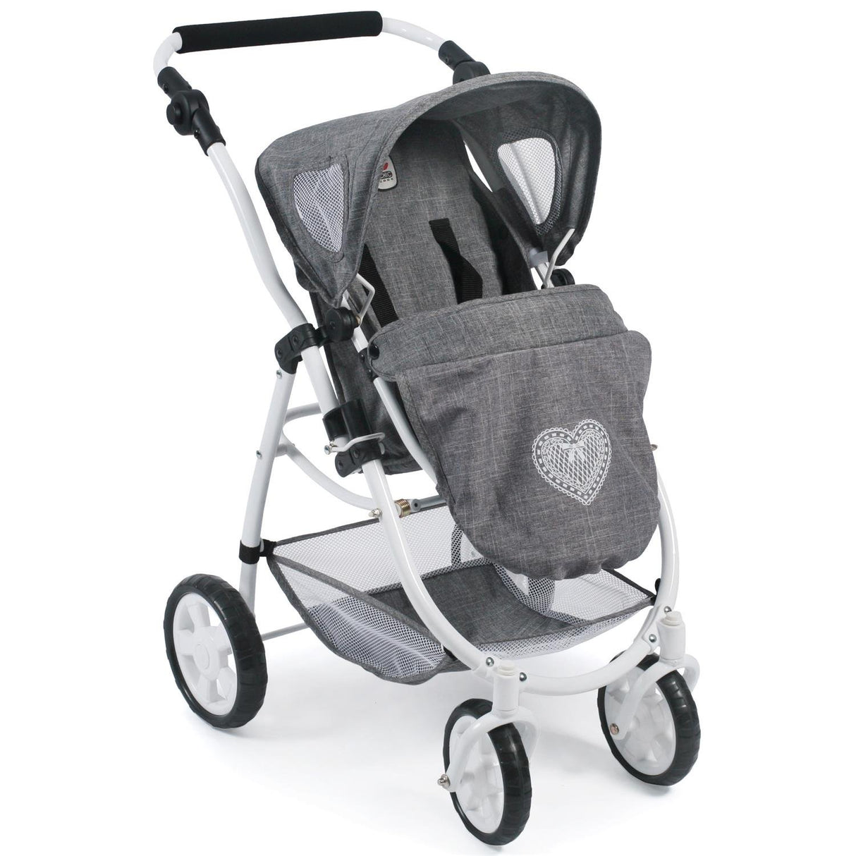 Bayer Chic 2000 637 76 Carrito Emotion All in, 3 en 1 de muñecas, Jeans Gris, de 3 a 6 años.