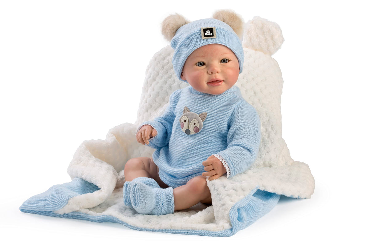 Muñecas Guca-MUÑECO Reborn Hector C/COJIN 46 CM, Multicolor 10212