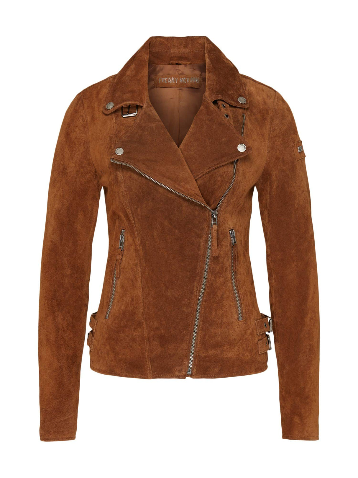 Freaky Nation Taxi Driver-fn Chaqueta de Cuero, coñac, L Mujeres