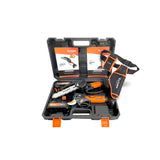 Altuna - Kit de Poda a Batería de Titanio - Motosierra a Batería + Tijeras de Podar Eléctricas - Incluye 2 Baterías 2Ah - Con Maletín, Cargador y Cinturón Portaherramientas