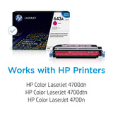 HP 643A Q5953A Magenta, Cartucho Tóner Original, de 10.000 páginas, para impresoras HP Color LaserJet 4700, 4700dn, 4700dtn, 4700n, y 4700ph+
