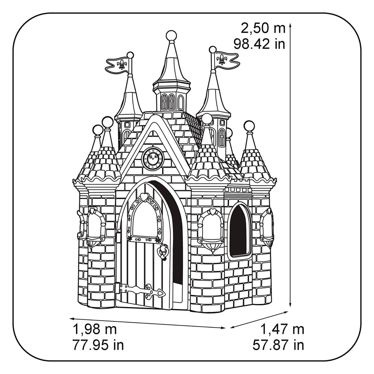FEBER - Super Palace Palacio Infantil, Picaporte con Sonidos, Colores Luminosos y Resistentes a la Luz, Gran Resistencia y Fácil Montaje, Niños Desde 3 hasta los 10 años, Famosa (800003254)