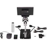 Bresser Microscopio Digital de 2L con luz Regulable, WiFi, Pantalla LCD a Color de 7 Pulgadas de Alta definición, función de grabación de vídeo y Fotos 1080P