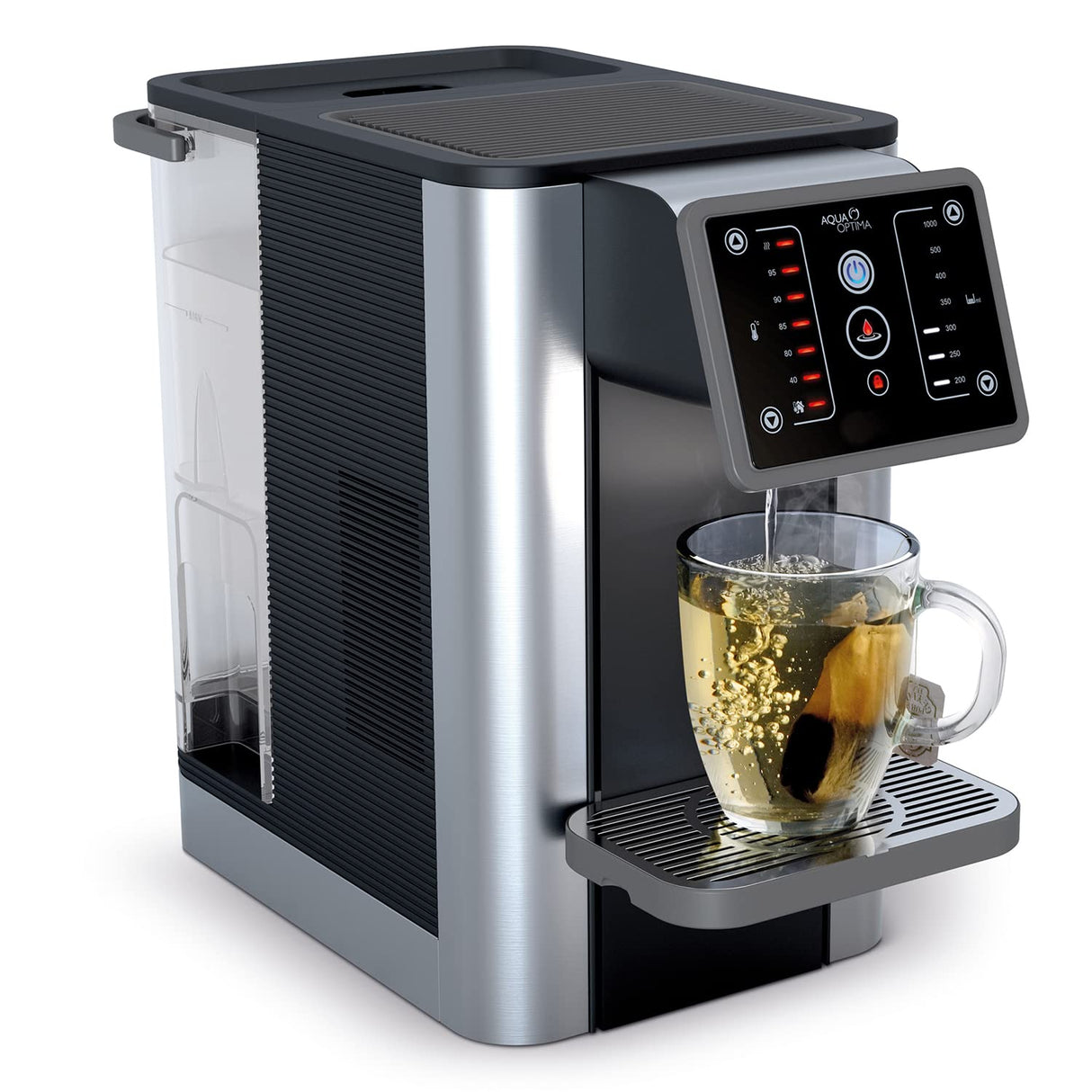 Dispensador instantáneo de agua caliente filtrada Aqua Optima Aurora, capacidad de 3,0 litros, 49 opciones de volumen y temperatura, incluye 1 filtro agua Evolve+ de 30 días, reduce los microplásticos