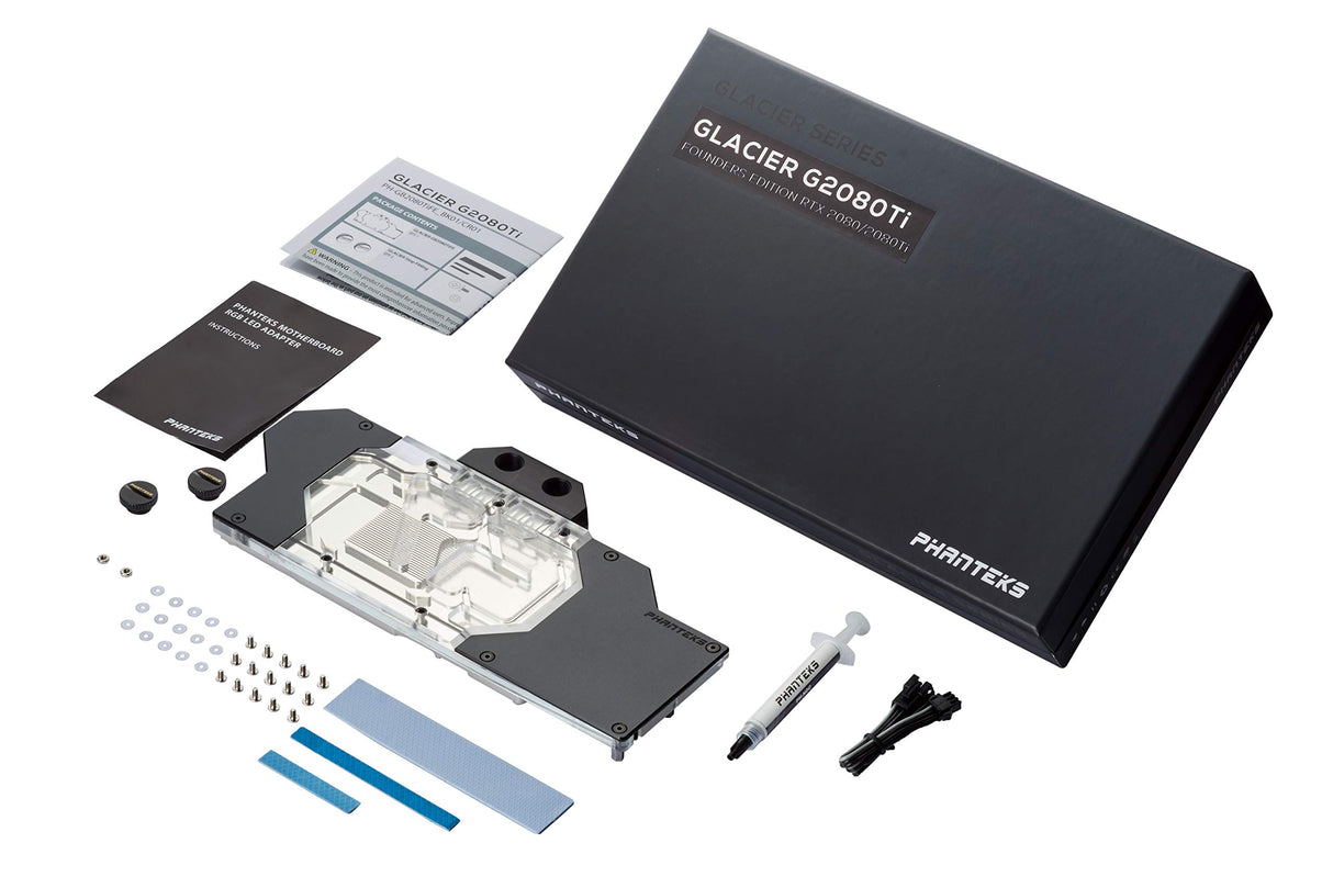 PHANTEKS PH-GB2080TiFE_BK01 Glacier G2080Ti Founders Edition Full Water Block RGB Tarjeta de vídeo – Negro