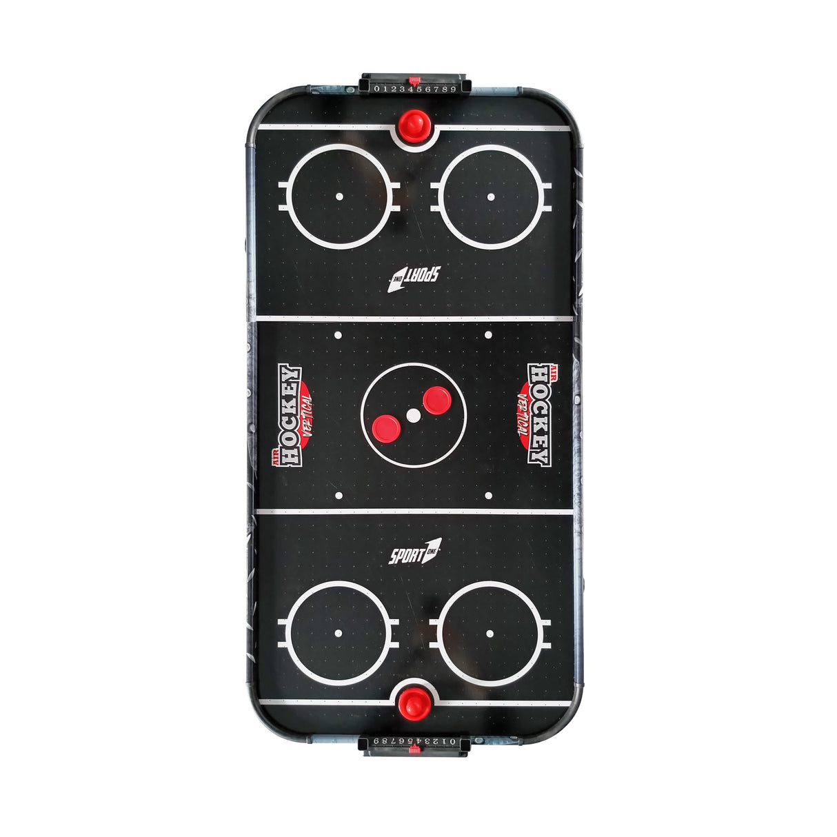Sport1 Air Hockey Metal Vertical Mesa Plegable de Hockey Air Mini con Ventilador 12V Mesa Air Hockey Ahorro de Espacio Medidas 121x60x76cm 2 Puños y 2 Discos Incluidos con Marcador Integrado.