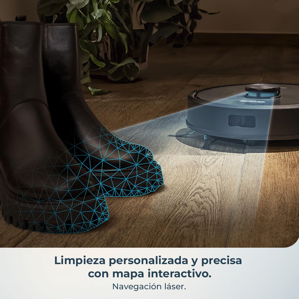 Cecotec Robot Aspirador con Navegación Giroscópica y App Conga M50 X-Treme. 7000Pa, Barre, Aspira, Friega y Pasa la Mopa, Autonomía 160mins, Sensores Anticaídas, Cepillo Multifunción, TotalSurface