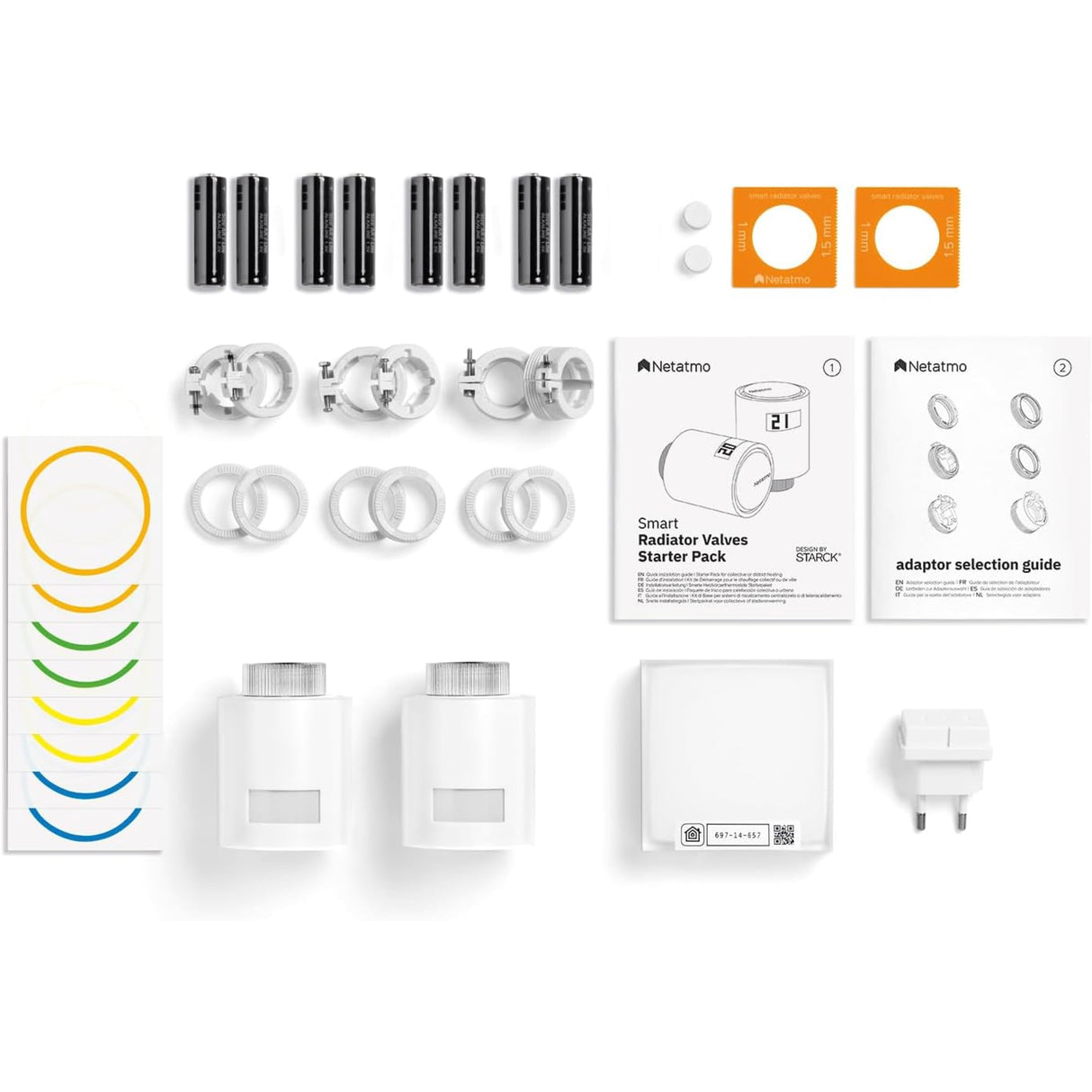 Netatmo Starter Pack Válvulas WiFi Inteligentes para Radiador, Control Remoto|Ahorro de energía, Paquete para calefacción colectiva, Compatible con Amazon Alexa, Apple y Google NVP-AMZ