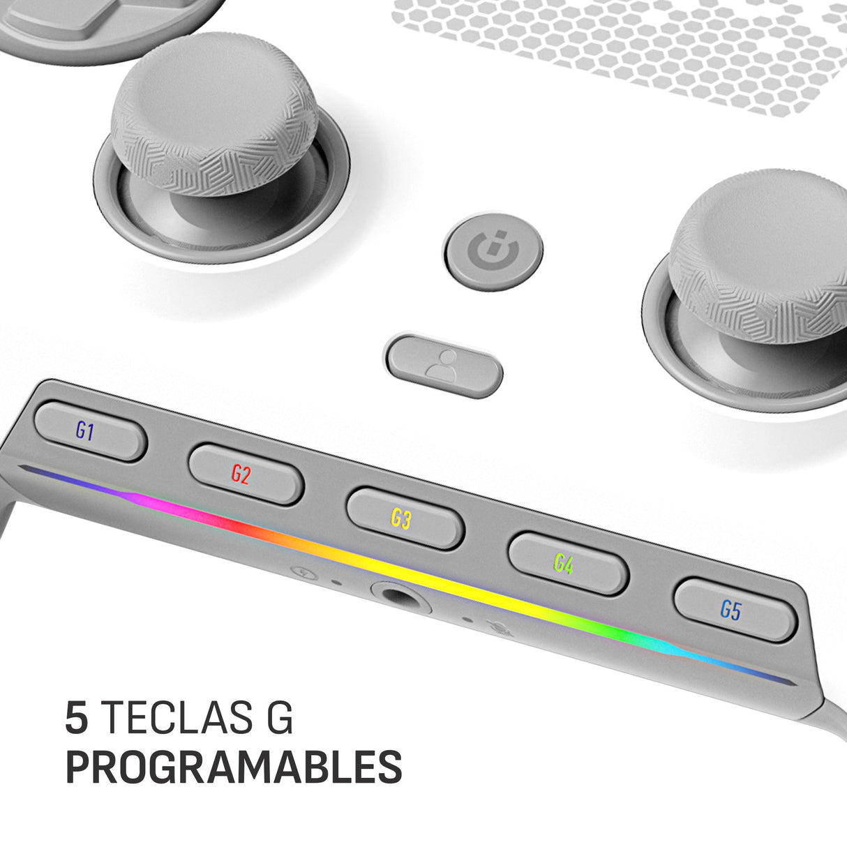SCUF ENVISION PRO Wireless V1 (2023) Controlador para Juegos de PC - Cinco Teclas G Reasignables - Paletas Traseras Reasignables - Disparadores Instantáneos - Compatible con iCUE - Blanco