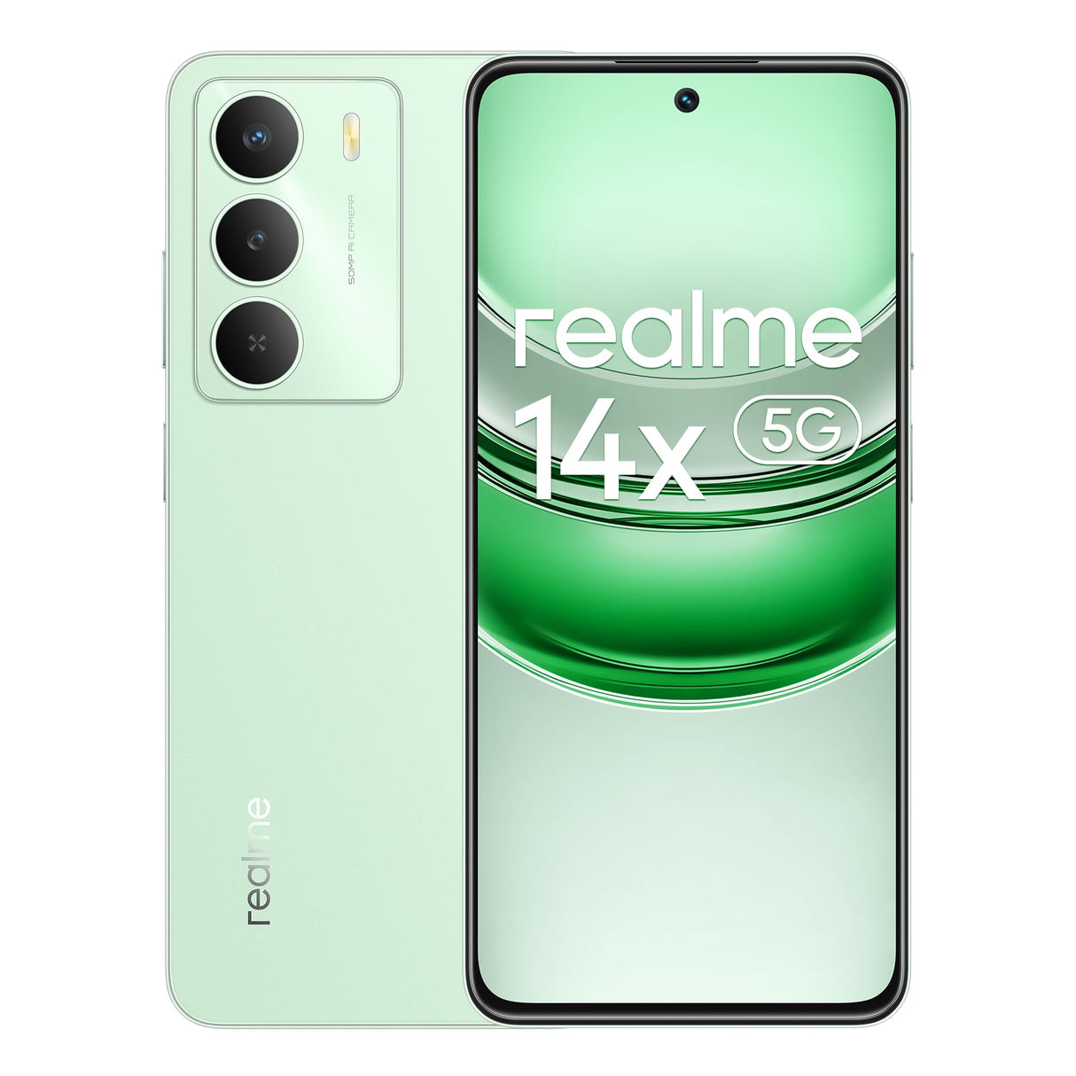realme 14x 5G Smartphone 6+128GB, Pantalla Eye Comfort 120Hz, cámara nítida de 50MP, batería de Larga duración 5000mAh, Resistencia a los Golpes de Nivel Militar, Octa-Core, Verde (sin Adaptador)
