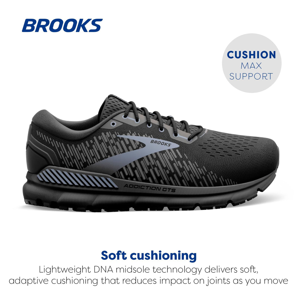 Brooks Addiction Gts 15, Zapatillas para Correr Hombre, Black Black Ebony, 42.5 EU