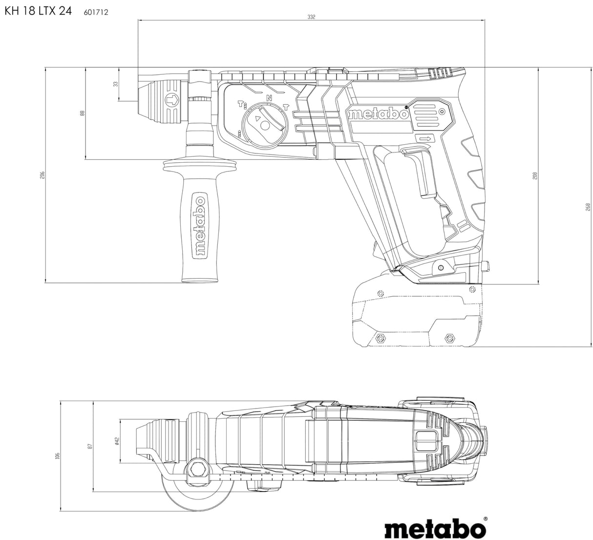 KH 18 LTX 24 (601712510) Martillo de batería