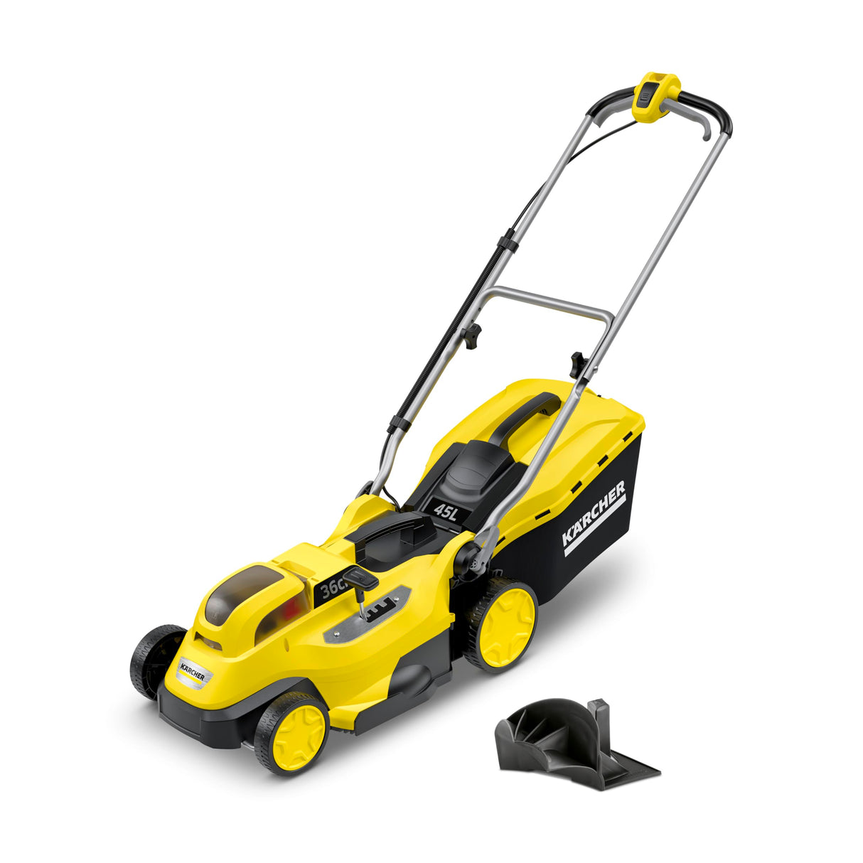 Kärcher 18 V Cortacésped LMO 18-36, ancho de corte: 36 cm, altura de corte: 30-70 mm, kit de mantillo, recipiente colector: 45 l, rendimiento: max. 350 m², compatible con batería de 18 V