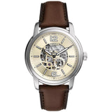 Fossil Reloj Analógico para Hombre de Automático con Correa en Cuero ME3264, Marrón Madera