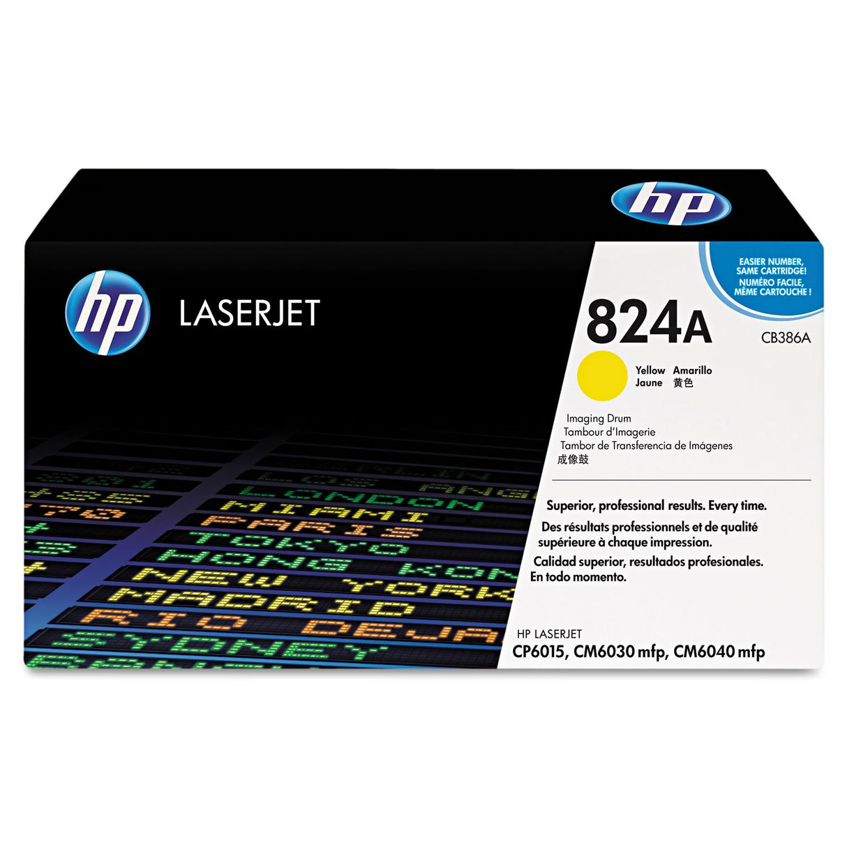 HP 824A CB386A, Amarillo, Tambor de Imágenes Original, de 23.000 páginas, para impresoras HP Color LaserJet CP6015dn, CP6015n, CP6015xh, CM6030, CM6030f, CM6040 y CM6040f